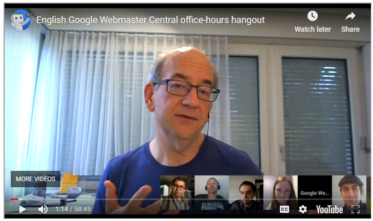 Webmaster Hangouts John Mueller