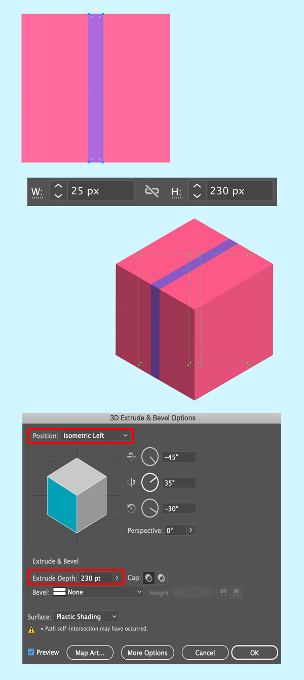 add ribbon to the isometric christmas present
