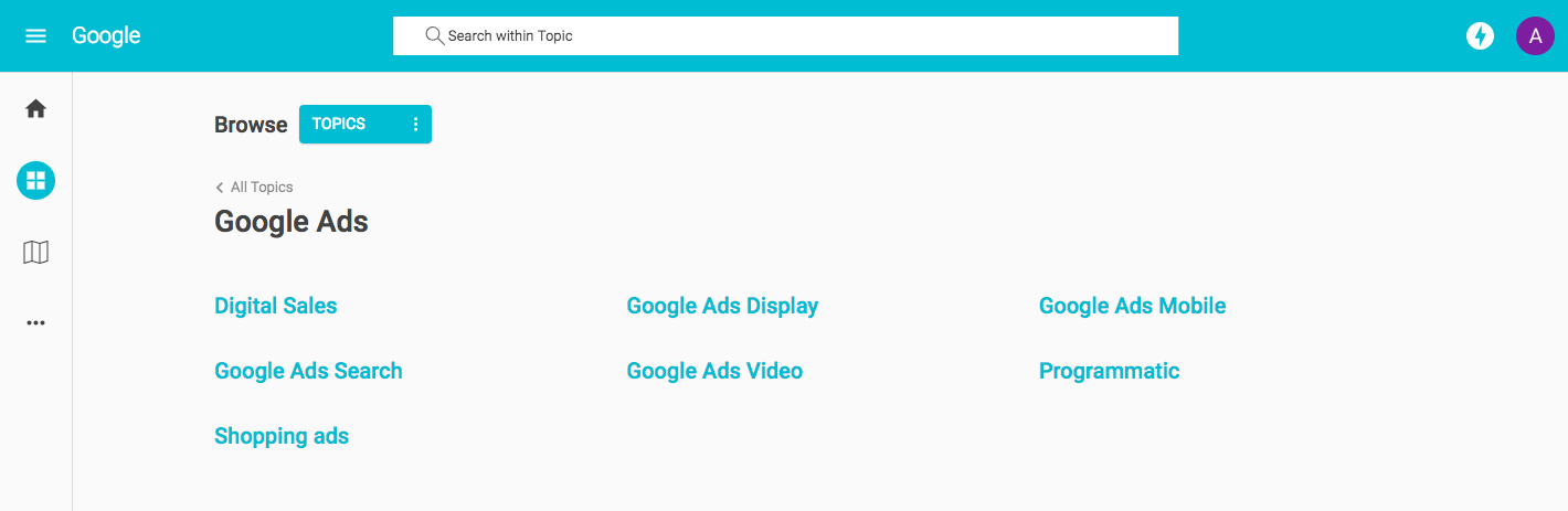 Academy for Ads home page dashboard