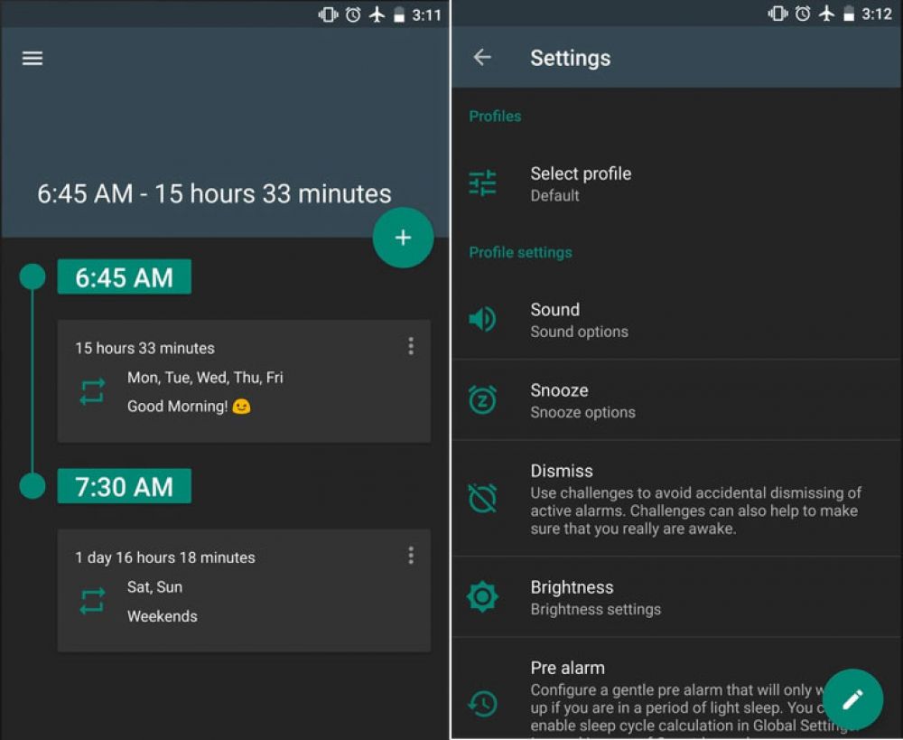 AMdroid Alarm Clock (Free, Android)