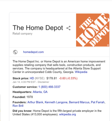 example of knowledge panels update 2018