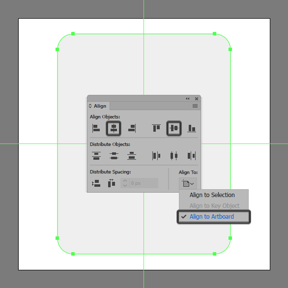 create corner radius and align