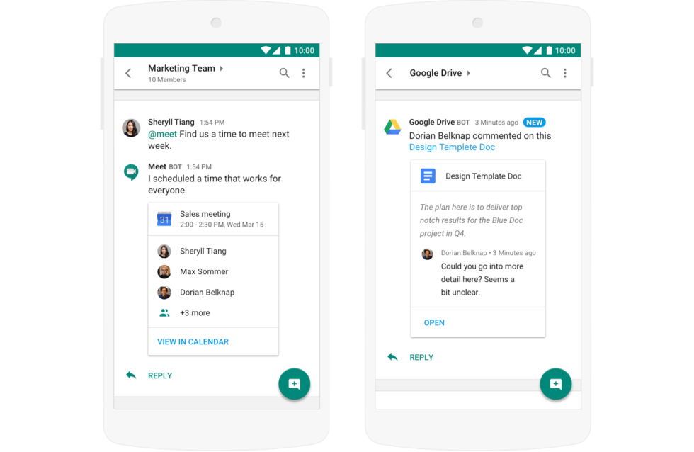 Hangouts Chat, for consumers! Form a marketing team with your friends and family! Share design templates with your mom!