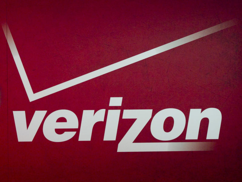 A Verizon logo at the 2012 Consumer Electronics Show in Las Vegas.