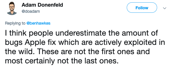 Zimperium's Adam Donenfeld warns of attacks exploiting Apple flaws