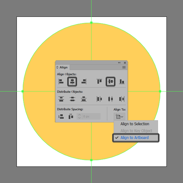 create circle and align center