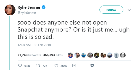Kylie Jenner Snapchat Tweet