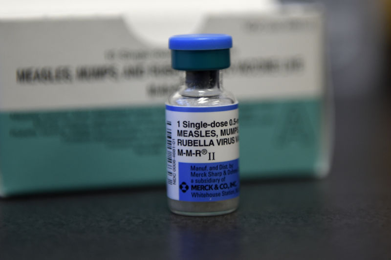 A single dose of MMR (for Measles, Mumps, and Rubella) at Kaiser Permanente East Medical offices in Denver.