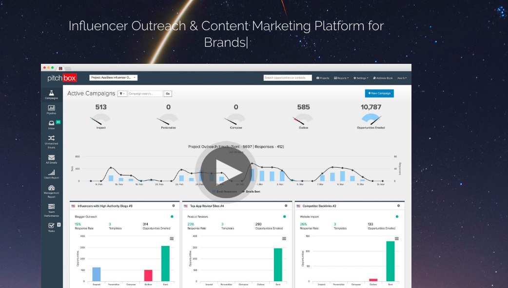 Screenshot of Pitchbox