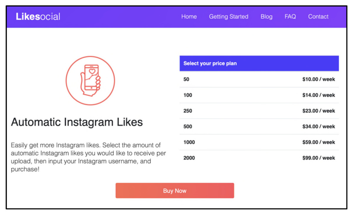 Likesocial.co screenshot