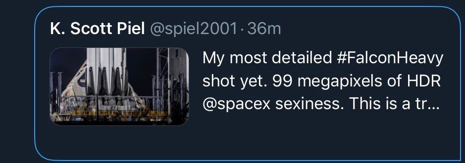 An example of social sharing of unique spaceflight imagery.