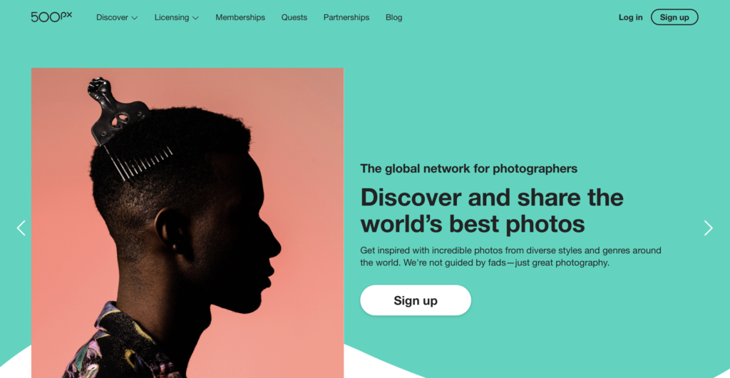 500px photo hosting website