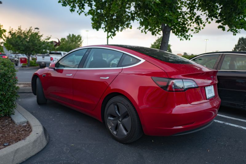 A Tesla Model 3.