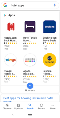 play store app ratings on mobile search