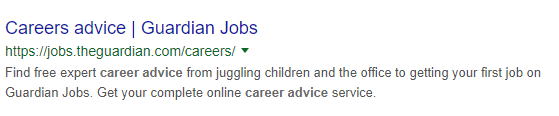 Snippet example of power words focused meta content