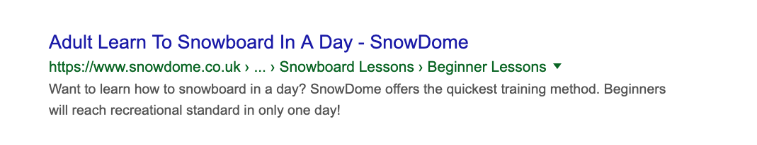 Snippet example of solution focused meta content