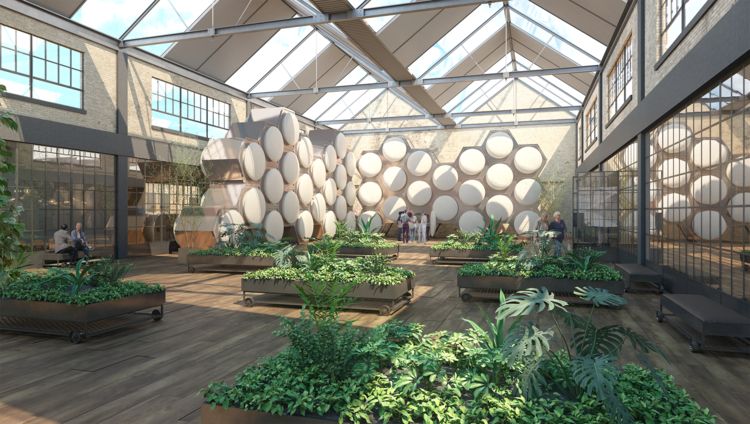 Building for human composting.