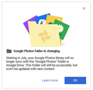 The pop-up notification from the Drive desktop app.