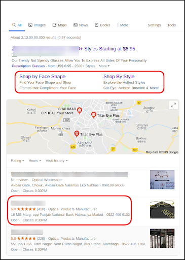 Example of using reviews to improve ad CTRs