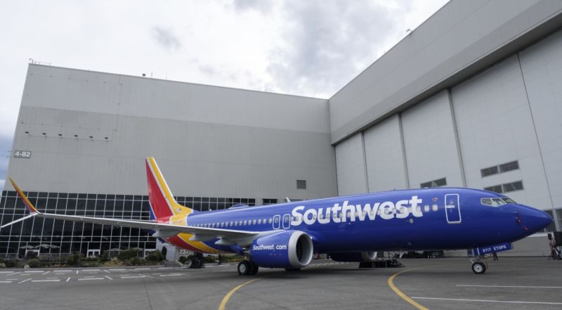 The10,000th 737 jet, a 737 MAX 8, is pictured at Boeing factory on March 13, 2018 in Renton, Washington. The first 737 was delivered in 1967.