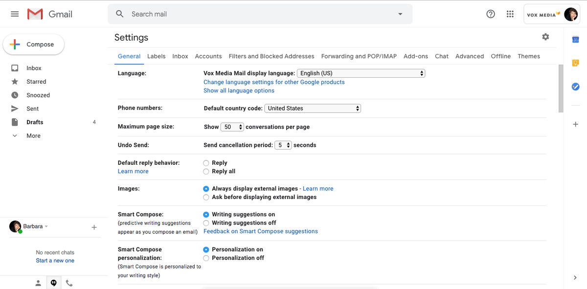 Disable image autoloading gmail
