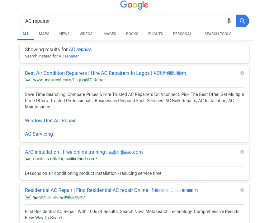 Example of using Google SERP to find relevant keywords for Amazon PPC management