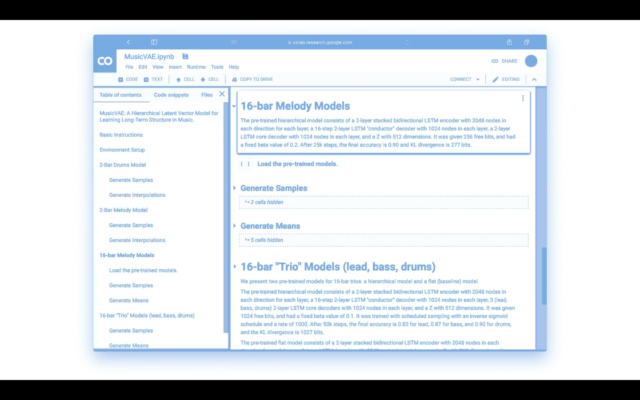 A look at YACHT's work with MusicVAE Colab Notebook.