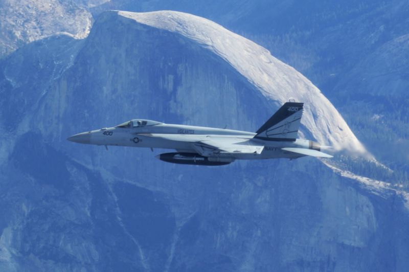 An F/A-18 from VFA-151, "the Vigilantes." A similar aircraft from the squadron crashed on Wednesday flying through what aviation enthusiasts refer to as "Star Wars Canyon" in Death Valley, California.