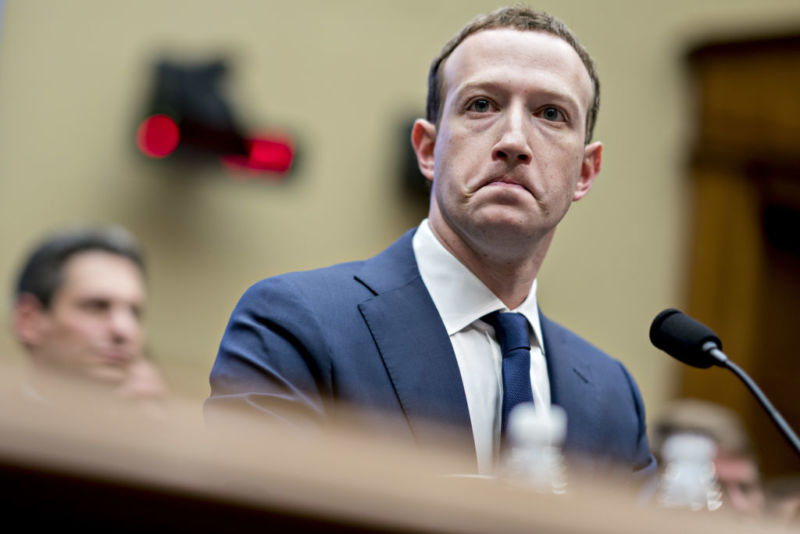 Mark Zuckerberg testifying before Congress in April, 2018.