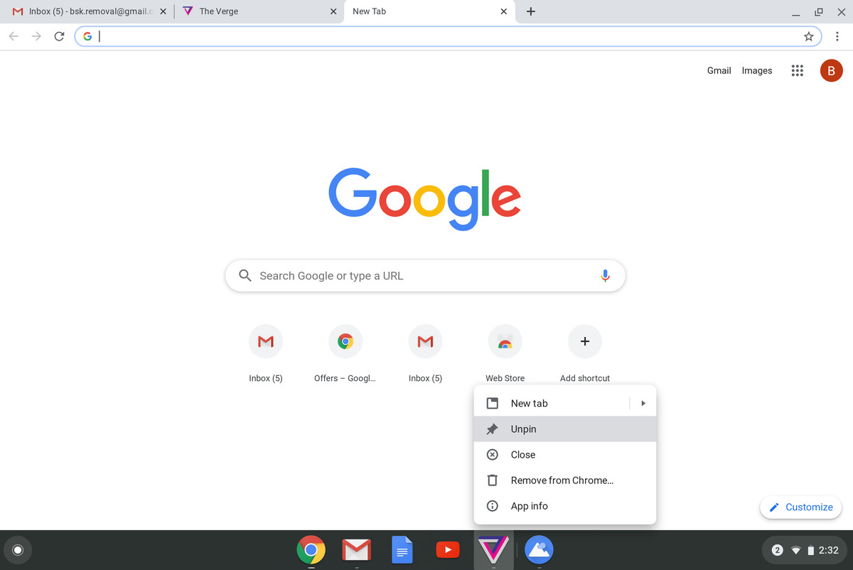 Customize Chromebook desktop