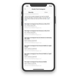 <em>One menu shows all the security emails sent by the company.</em>