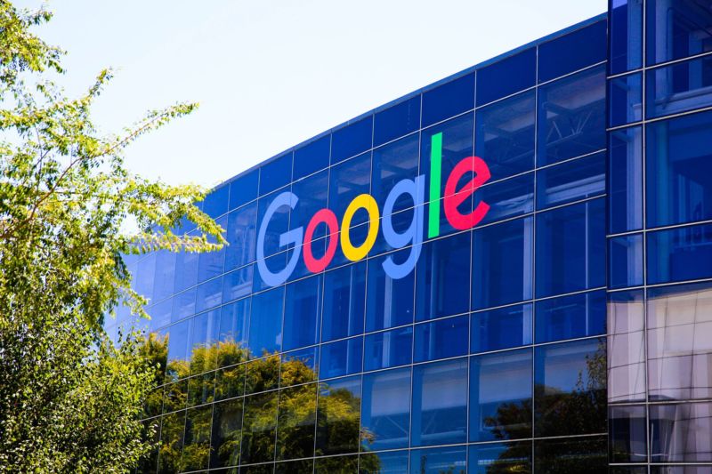 Mountain View, Calif. - May 21, 2018: Exterior view of a Googleplex building, the corporate headquarters complex of Google and its parent company Alphabet Inc.