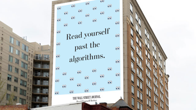 a billboard that read "read yourself past the algorithms"