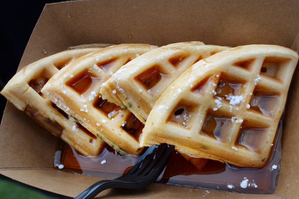 Waffles from Chef Matt at the CBD Saturday Farmers Market. (Image credit: Lindsey Bartlett/Green Entrepreneur)