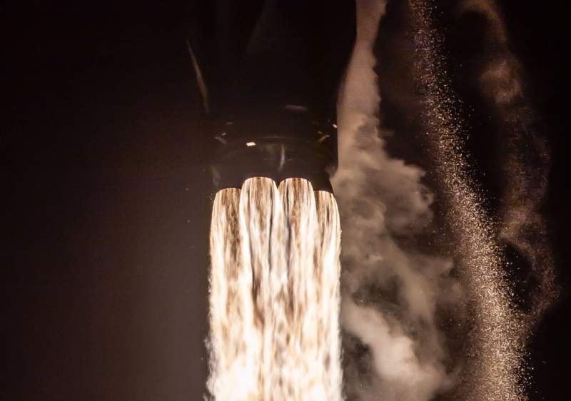 This Falcon 9 rocket has launched three times, including on the Telstar VANTAGE 18 mission in 2018.