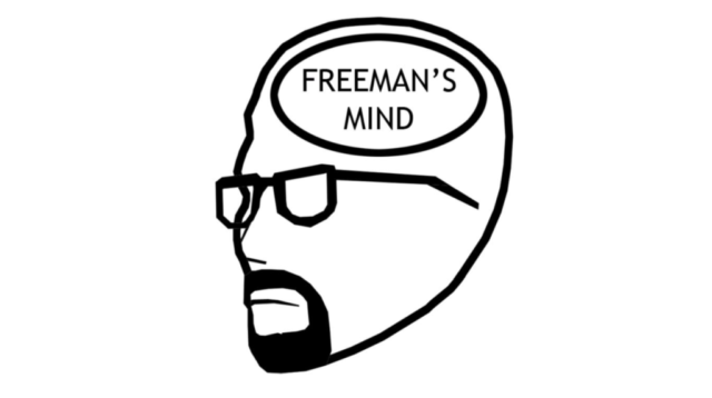 The title card for Accursed Farm's infamous <em>Freeman's Mind</em> series.