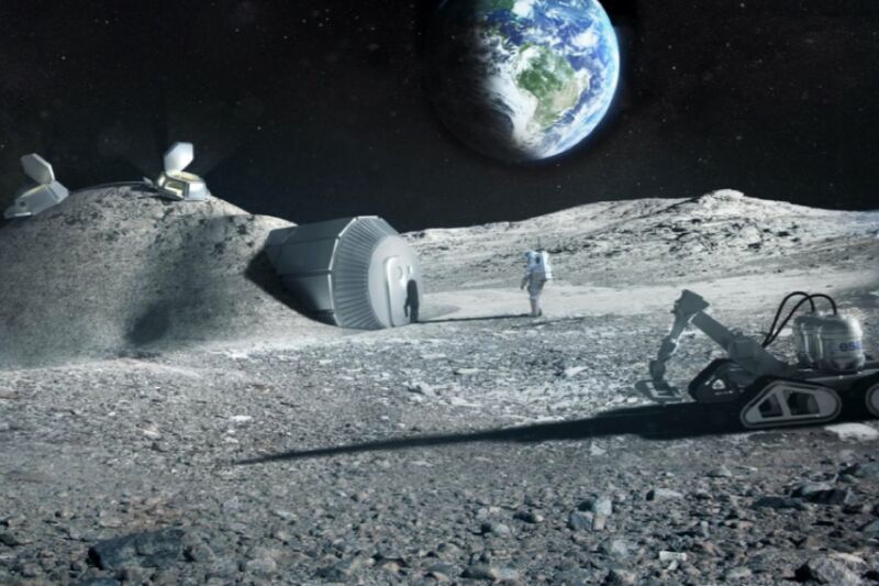Future moon bases could be built with 3D printers that mix materials such as Moon regolith, water, and astronauts’ urine.