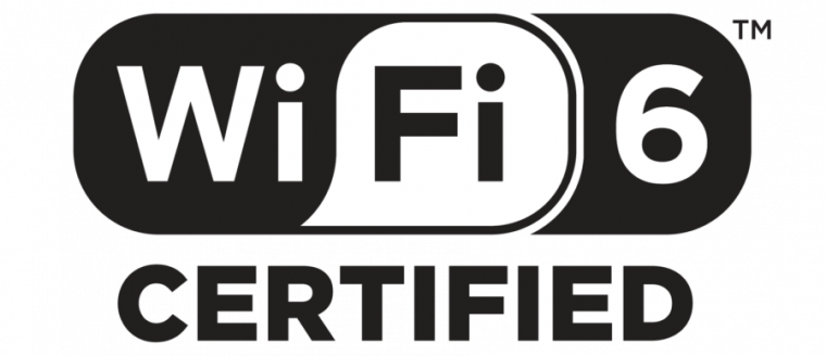 Black-and-white logo proclaims Wi-Fi 6 Certified.