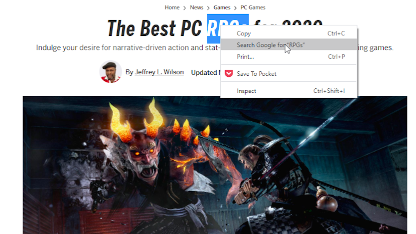 Right-Click to Search Google