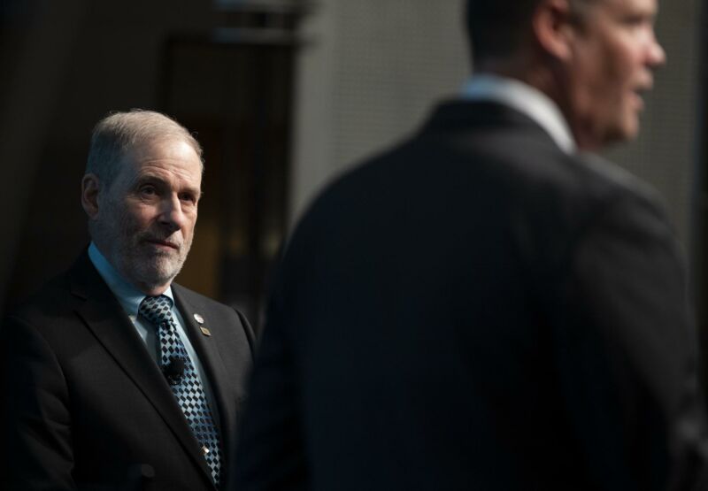 NASA Associate Administrator for the Human Exploration and Operations Mission Directorate Douglas Loverro is seen during a NASA town hall event, Tuesday, Dec. 3, 2019, at NASA Headquarters in Washington, DC.