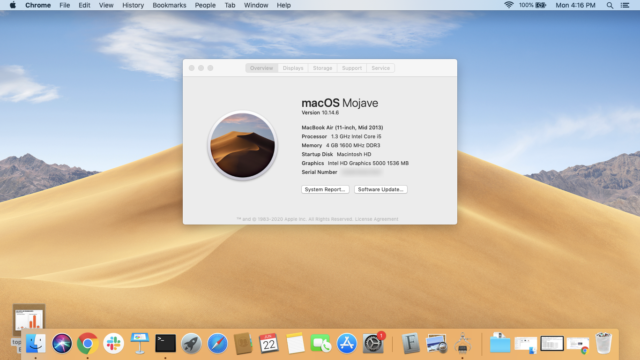 From the global top menu bar, Apple->About will give you your Mac's model information.