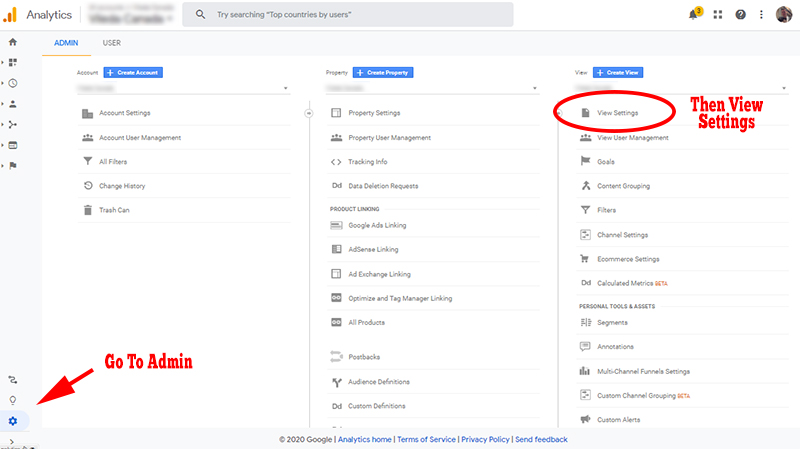 Google Analytics View Settings