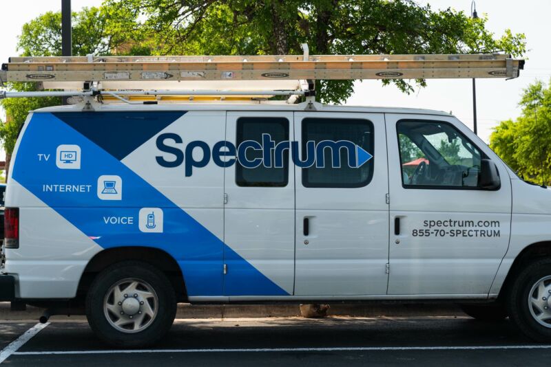 A Charter Spectrum service van used by a cable technician.