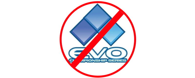 EVO logo with a red line through it.