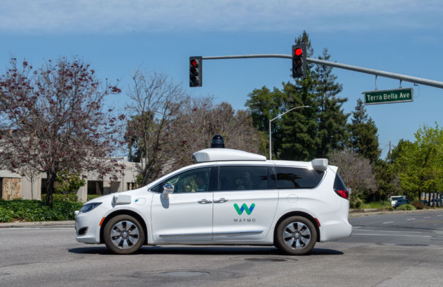 A Waymo self-driving car doing its thing in May 2019.