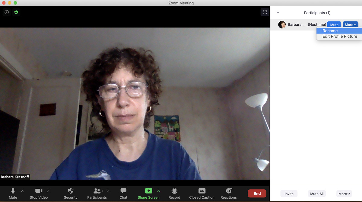 Click on “More” to change your name or profile picture.