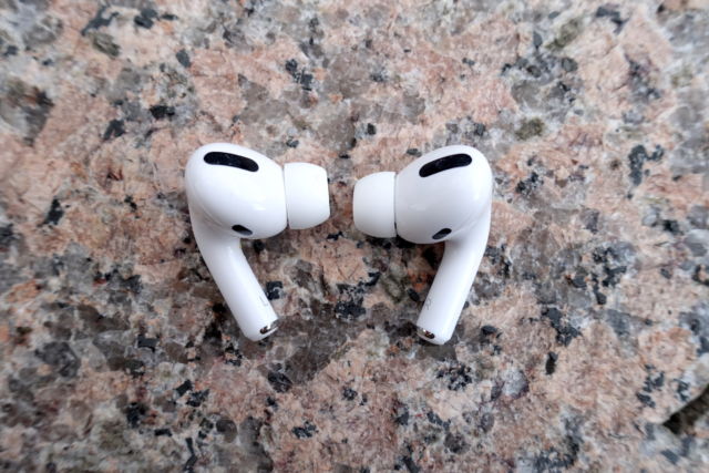 Apple's AirPods Pro noise-cancelling true wireless earphones.