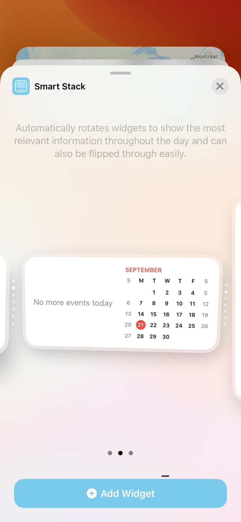 You can stack your widgets (notice the dots at the right side of the stack)