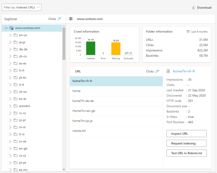 Bing Site Explorer updated