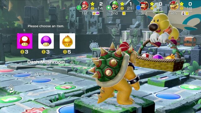 Like its predecessors, <em>Super Mario Party</em> is simultaneously a blast to play and a (playful) fight with your friends waiting to happen.